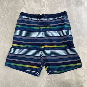 Speedo Swim Trunks Mens XL Striped Lining Drawstring ActiveFlex UV 50 9" Inseam